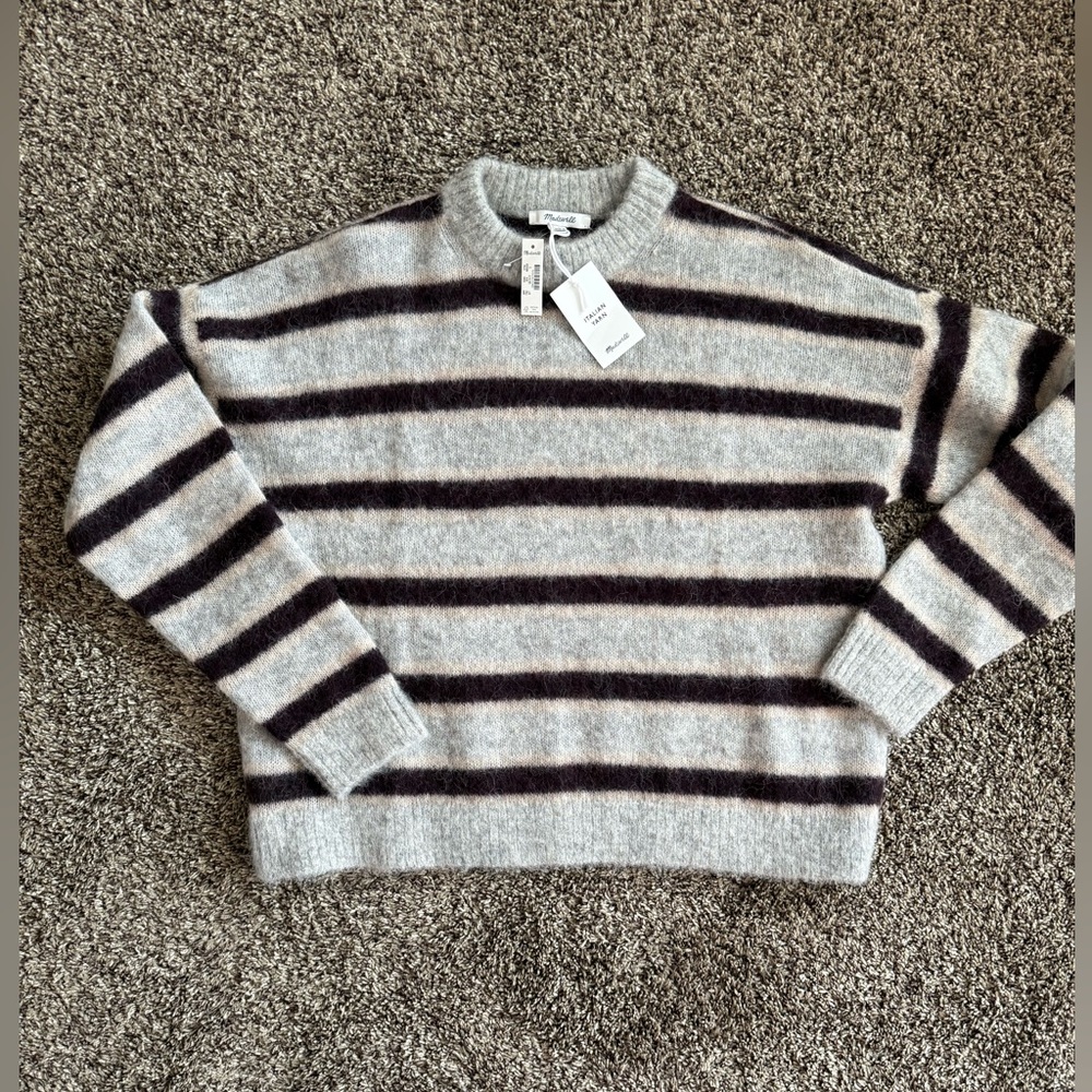 Madewell Stripes Pullover Sweater in Alpaca Blend, NWT, Small